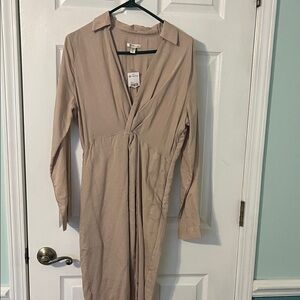 Versona Taupe Long Sleeve Wrap Dress